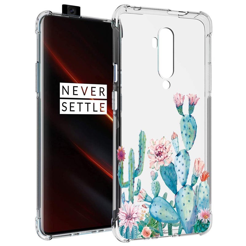Sidande Designed for Oneplus 7T Pro case, Shockproof Clear Soft Flexible TPU Slim Protective Phone Case Cover for Oneplus 7T Pro 2019 (Cactus) - Image 3